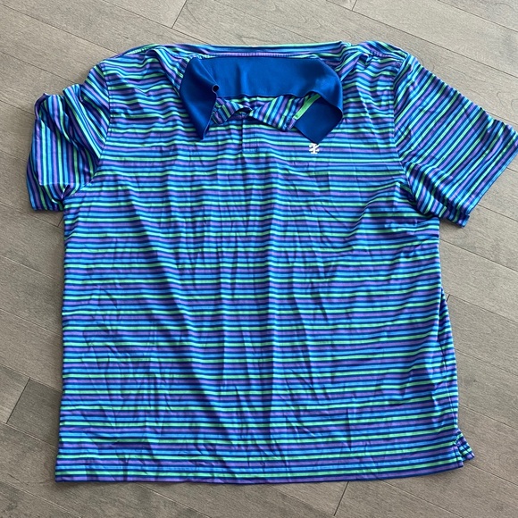 Izod Golf Other - Men’s IZOD golf stretch shirt size XXL. Blue, purple, and green stripes.